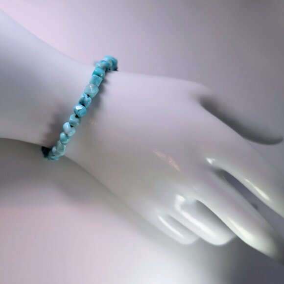 Marahlago Larimar Bracelet With Adjustable Cord & Silver Charm - Picture 1 of 9